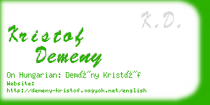 kristof demeny business card